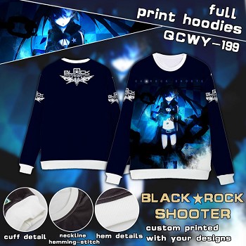 Black rock Shooter anime full print hoodies