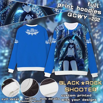 Black rock Shooter anime full print hoodies