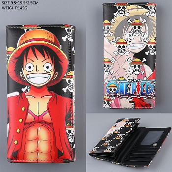 One Piece Luffy anime long wallet