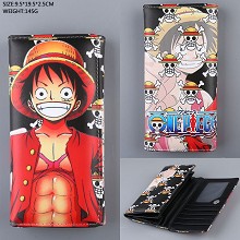 One Piece Luffy anime long wallet