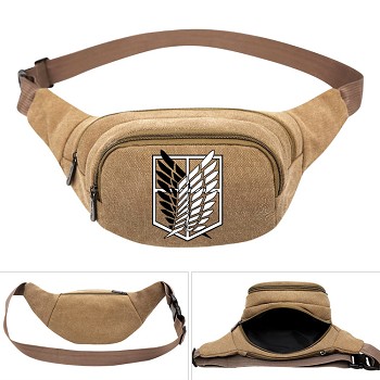 Attack on Titan anime canvas pocket waist pack bag