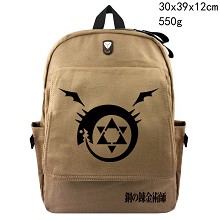 Fullmetal Alchemist anime canvas backpack bag