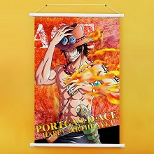 One Piece ACE anime wall scroll