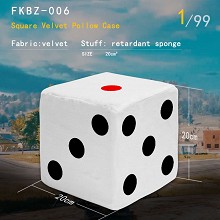 Dice square velvet pillow