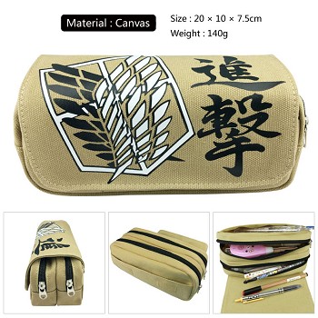 Attack on Titan anime canvas pen bag pencil bag