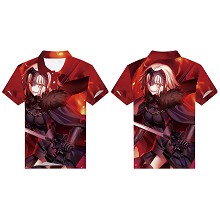 Fate anime polo t-shirt