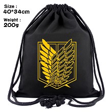 Attack on Titan anime drawstring backpack bag