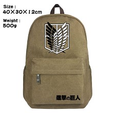 Attack on Titan anime canvas backpack bag