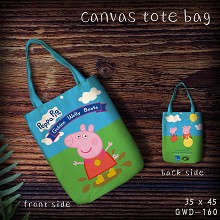 Peppa Pig anime canvas tote bag shopping bag