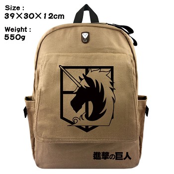 Attack on Titan anime canvas backpack bag