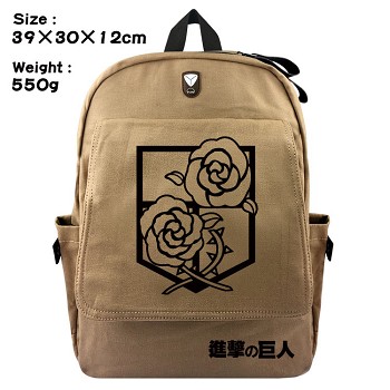 Attack on Titan anime canvas backpack bag