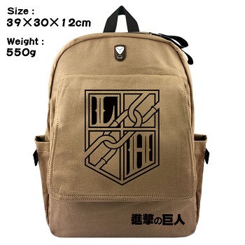 Attack on Titan anime canvas backpack bag