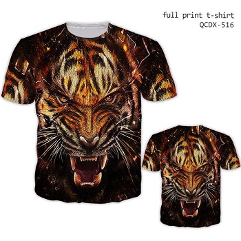 The animal short sleeve full print modal t-shirt