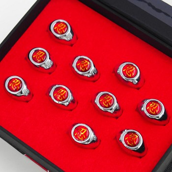 Naruto anime rings set(10pcs a set)