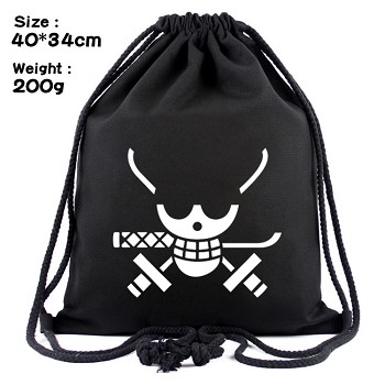 One Piece Zoro anime drawstring backpack bag