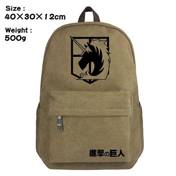 Attack on Titan anime canvas backpack bag