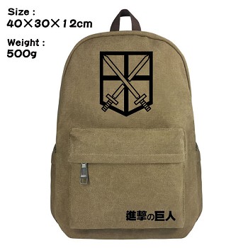 Attack on Titan anime canvas backpack bag