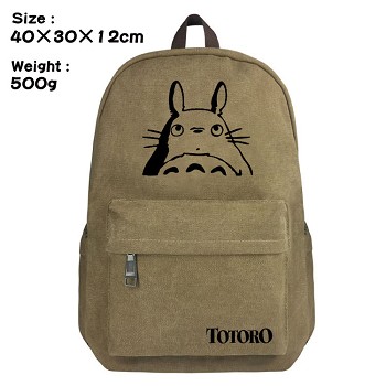 Totoro anime canvas backpack bag