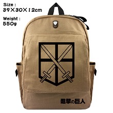 Attack on Titan anime canvas backpack bag