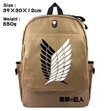 Attack on Titan anime canvas backpack bag