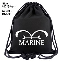 One Piece MARINE anime drawstring backpack bag