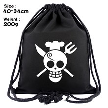 One Piece Sanji anime drawstring backpack bag