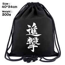 Attack on Titan anime drawstring backpack bag