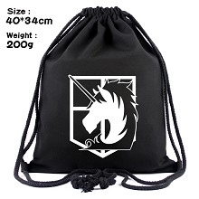 Attack on Titan anime drawstring backpack bag