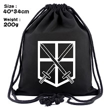 Attack on Titan anime drawstring backpack bag