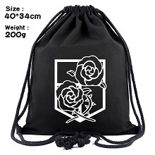 Attack on Titan anime drawstring backpack bag