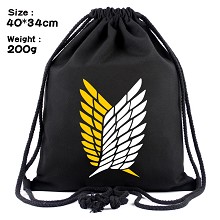 Attack on Titan anime drawstring backpack bag