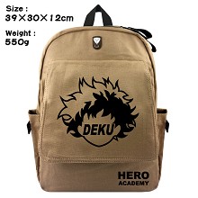 My Hero Academia anime canvas backpack bag