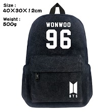BTS-96-WONWOO canvas backpack bag
