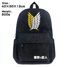 Attack on Titan anime canvas backpack bag