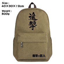 Attack on Titan anime canvas backpack bag