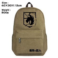 Attack on Titan anime canvas backpack bag