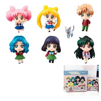 Sailor Moon 20th anime figures(6pcs a set)randon close eyes or open eyes