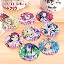 LoveLive!Sunshine anime brooch pins set(8pcs a set)