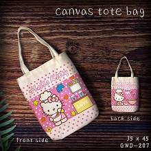 Hello Kitty canvas tote bag shopping bag