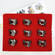 Attack on Titan anime rings set(9pcs a set)