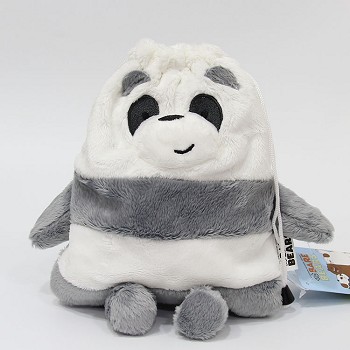 We Bare Bears plush drawstring backpack bag