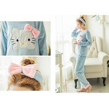 Hello kitty anime flano bpyjama pajamas dress hood...