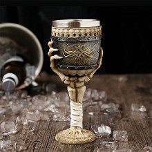 Stainless Steel 3D Skull Skeleton Gothic Goblet Pa...