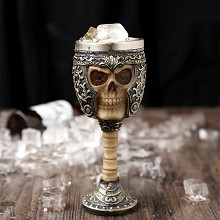 Stainless Steel 3D Skull Skeleton Gothic Goblet Pa...