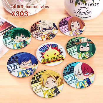 My Hero Academia anime brooches pins set(8pcs a set)