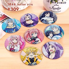 Tensei shitari slime anime brooches pins set(8pcs a set)