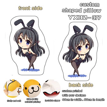 Seishun buta yarou wa bunny anime custom shaped pillow