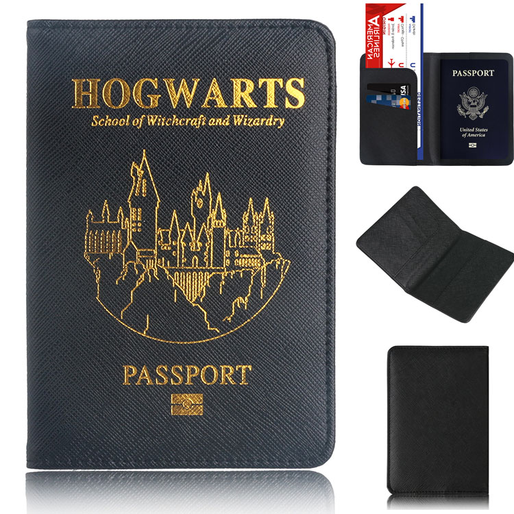 Populaire Harry Potter Poudlard School Passport Cover PU Voyager free shiping