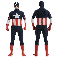 Captain America cosplay tight suit cloth