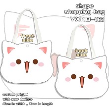 Peach cat shape shopping bag shoulder bag